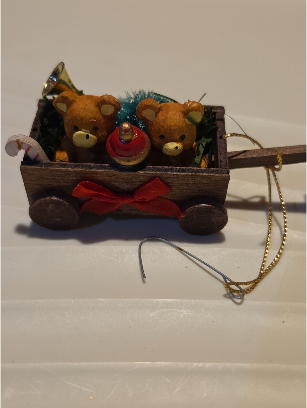 Vintage Teddy Bears In A Wagon Ornament Christmas